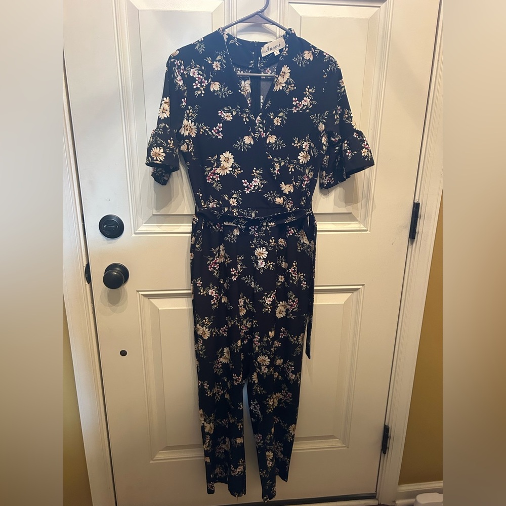Floral Black Jumpsuit